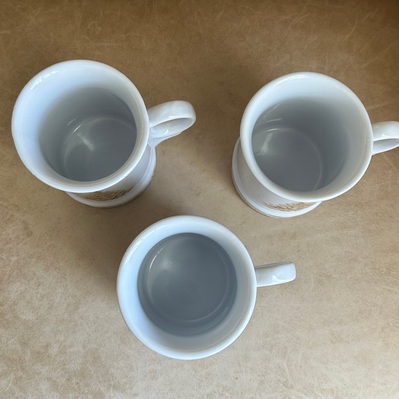 Set of 3 Williams-Sonoma Gold Christmas Tree 4 1/2" Mug White/Gold Holiday - Picture 3 of 10